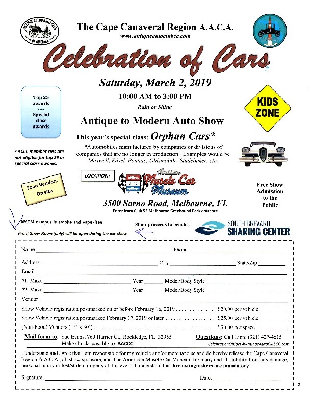 AACA - Antique Auto Club of America Car Show Flyer