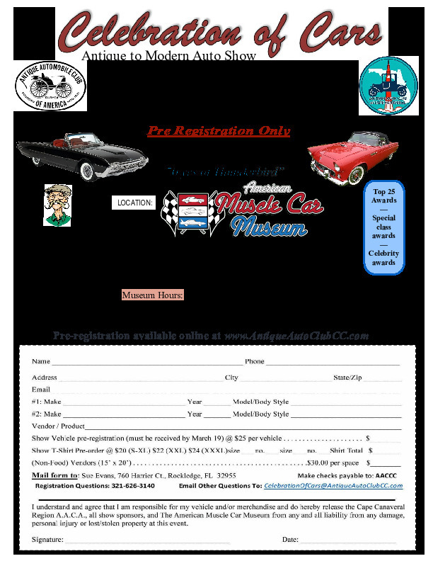 2025 AACA Cape Canaveral's Celebration of Cars Flyer